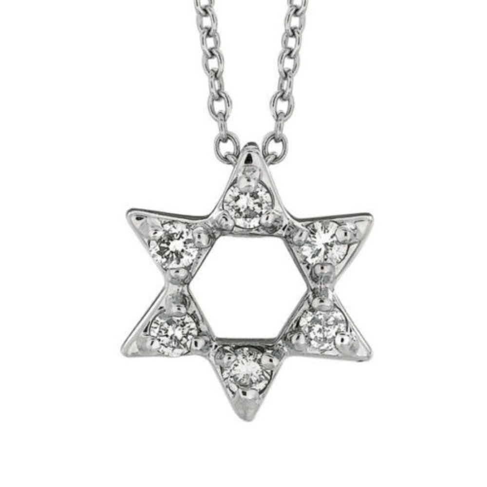 0.20 Carat Natural Diamond Star of David Pendant